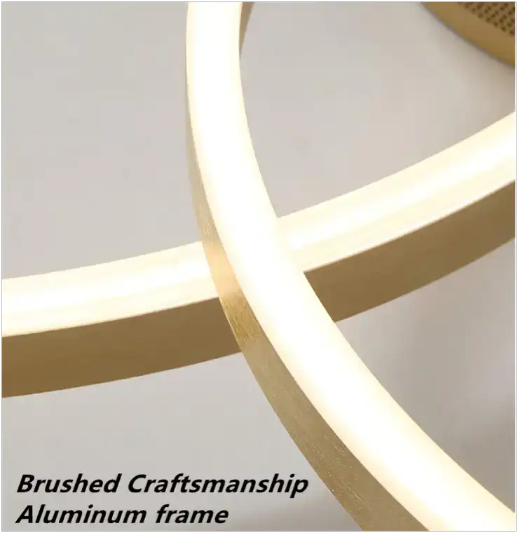 Hdc Modern 3 Ring Gold Flush Mount Ceiling Lighting Chandelier