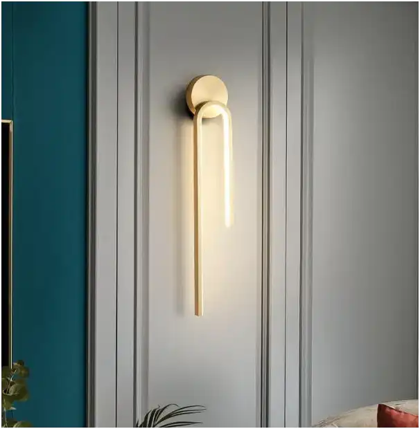 Hdc Gold Oval Acrylic Modern Led Wall Light - Tricolor