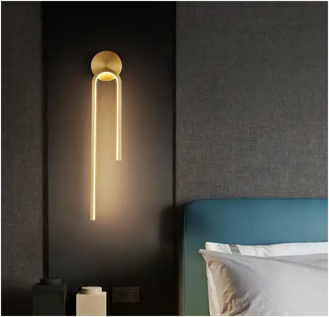 Hdc Gold Oval Acrylic Modern Led Wall Light - Tricolor