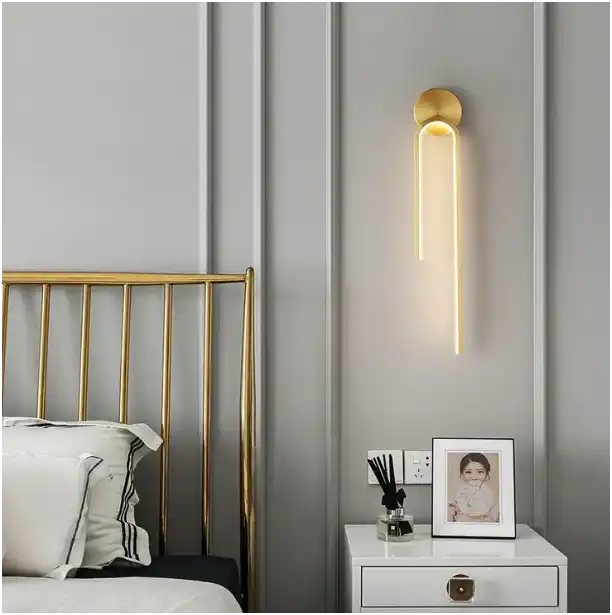 Hdc Gold Oval Acrylic Modern Led Wall Light - Tricolor