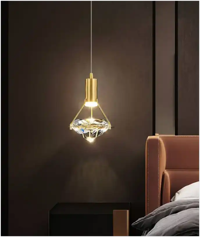 HDC Led 1-Light Gold Diamond Shape Hanging Pendant Ceiling Lamp Light