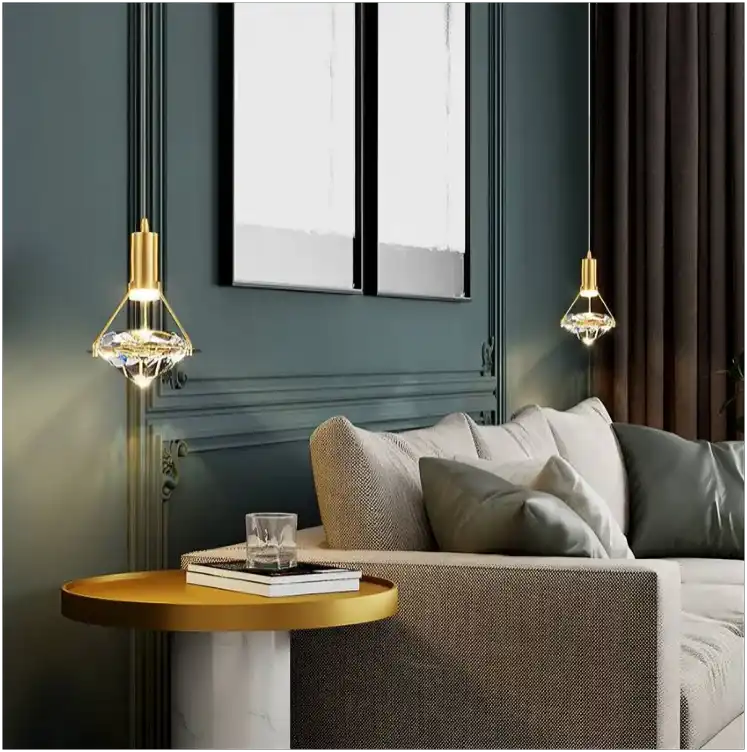 HDC Led 1-Light Gold Diamond Shape Hanging Pendant Ceiling Lamp Light