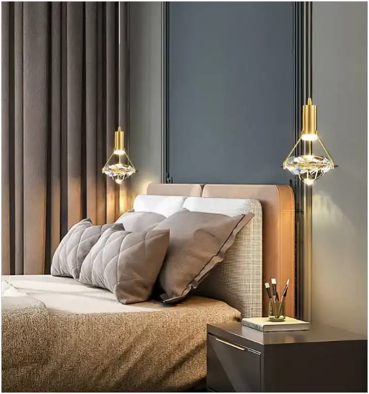 HDC Led 1-Light Gold Diamond Shape Hanging Pendant Ceiling Lamp Light