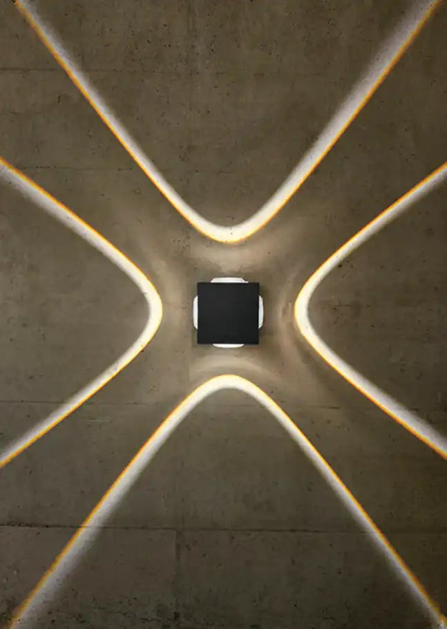 HDC 4W Square Shape IP65 Waterproof Outdoor Wall Lights, Up and Down LED Porch Lights (Warm White) No