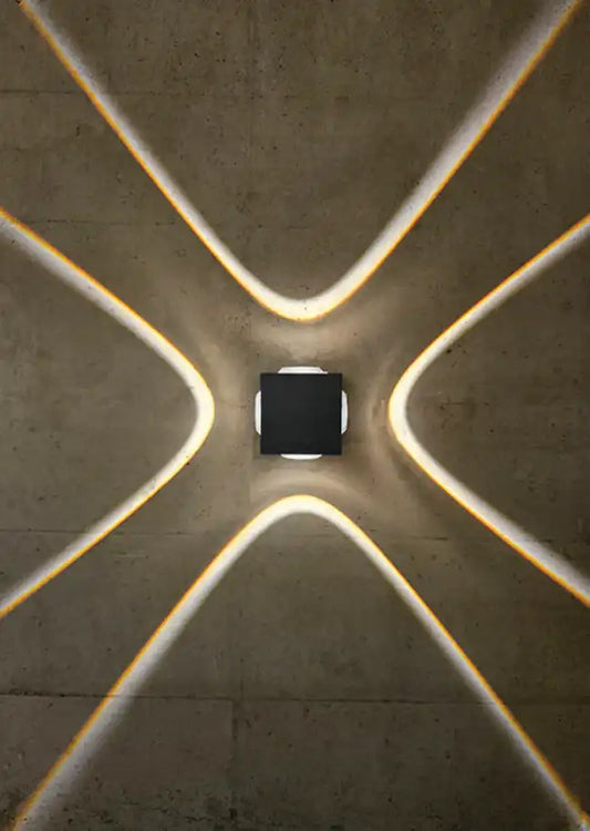 HDC 4W Square Shape IP65 Waterproof Outdoor Wall Lights, Up and Down LED Porch Lights (Warm White) No