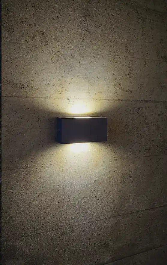 HDC 6W Rectangle Shape IP65 Waterproof Outdoor Wall Lights, Up and Down LED Porch Lights (Warm White)