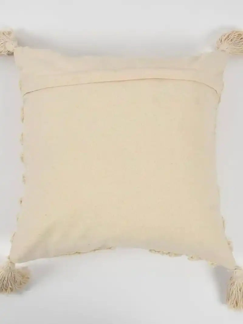 Hdc Luxury Cotton Handmade Decorative Boho Throw Pillow Covers with Tassels 16″X16″ for Decorative Sofa Couch Living Room Indoor Outdoor Chair Farmhouse