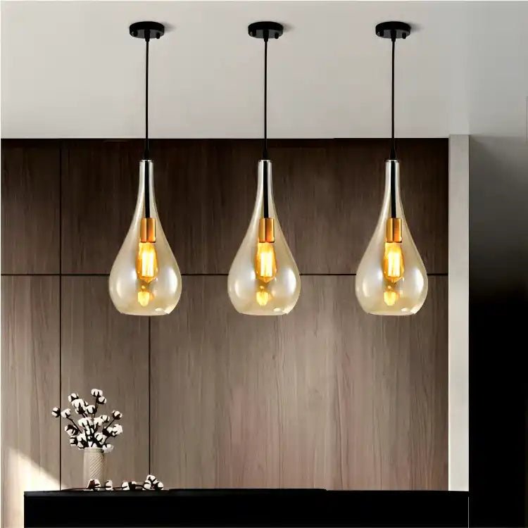HDC Led 1 Amber/Grey Hanging Pendant Ceiling Light