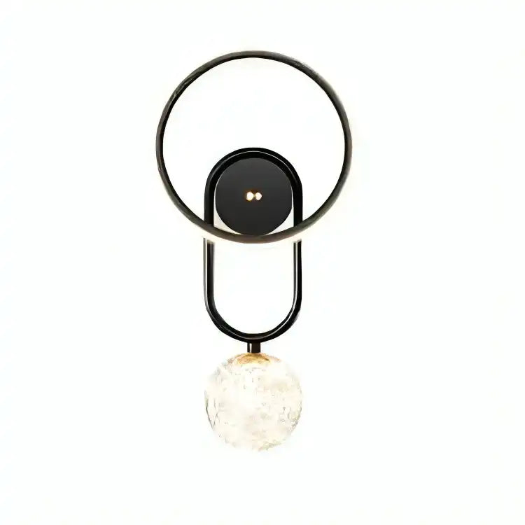 Hdc Bedside Clear Glass Ball Led Wall Light