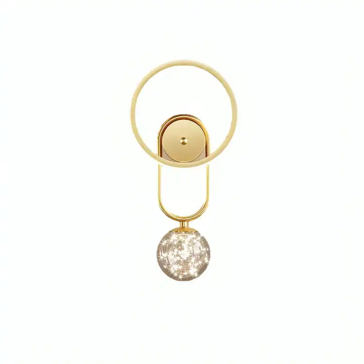 Hdc Bedside Clear Glass Ball Led Wall Light