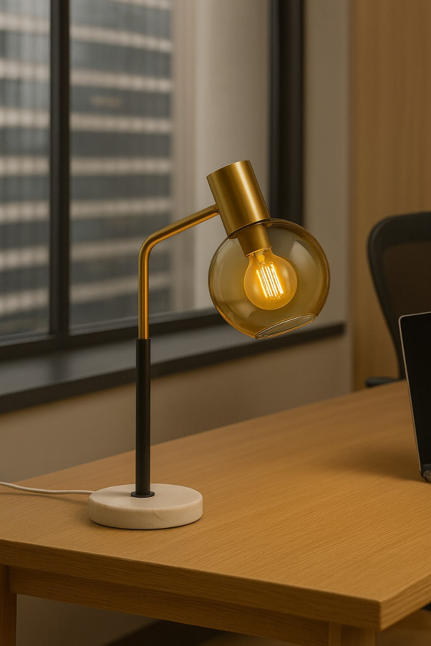 HDC Nordic Simple Modern Bedroom Bedside Creative, Glass Light Luxury Table Lamp