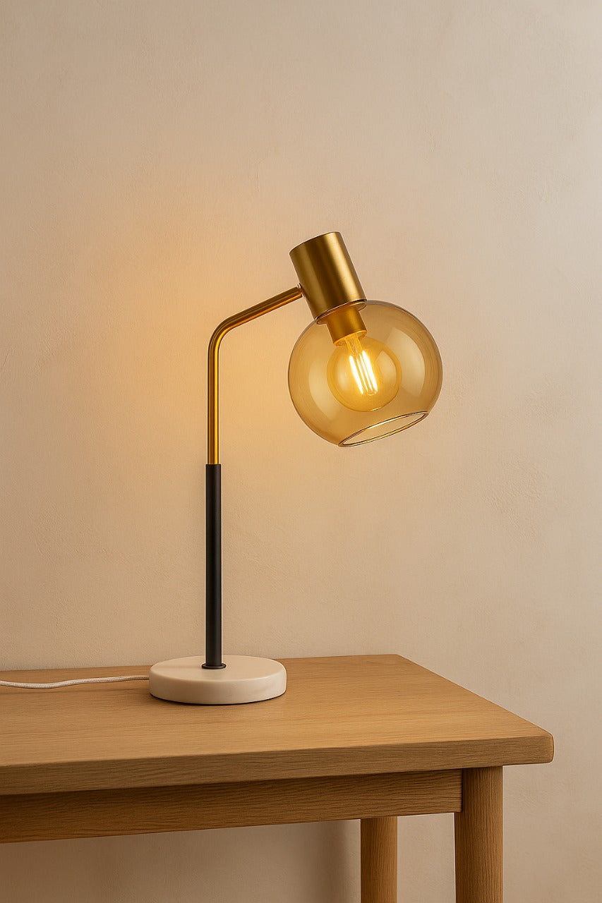 HDC Nordic Simple Modern Bedroom Bedside Creative, Glass Light Luxury Table Lamp
