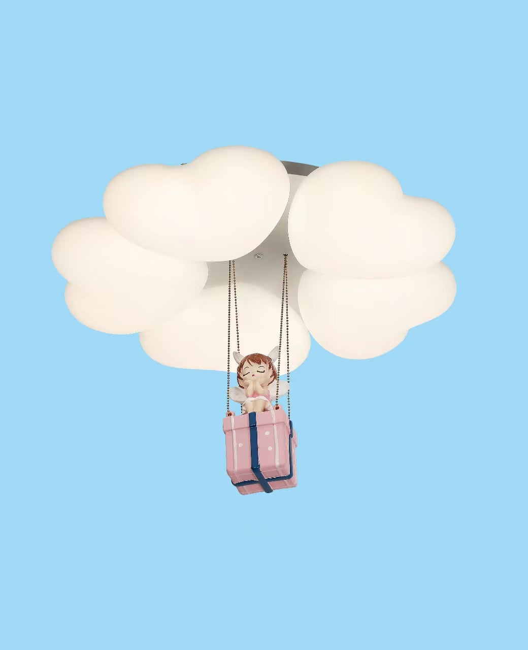 Hdc Cloud Angel Ceiling Light – Heart-Shaped Cloud Design with Hanging Angel Doll
