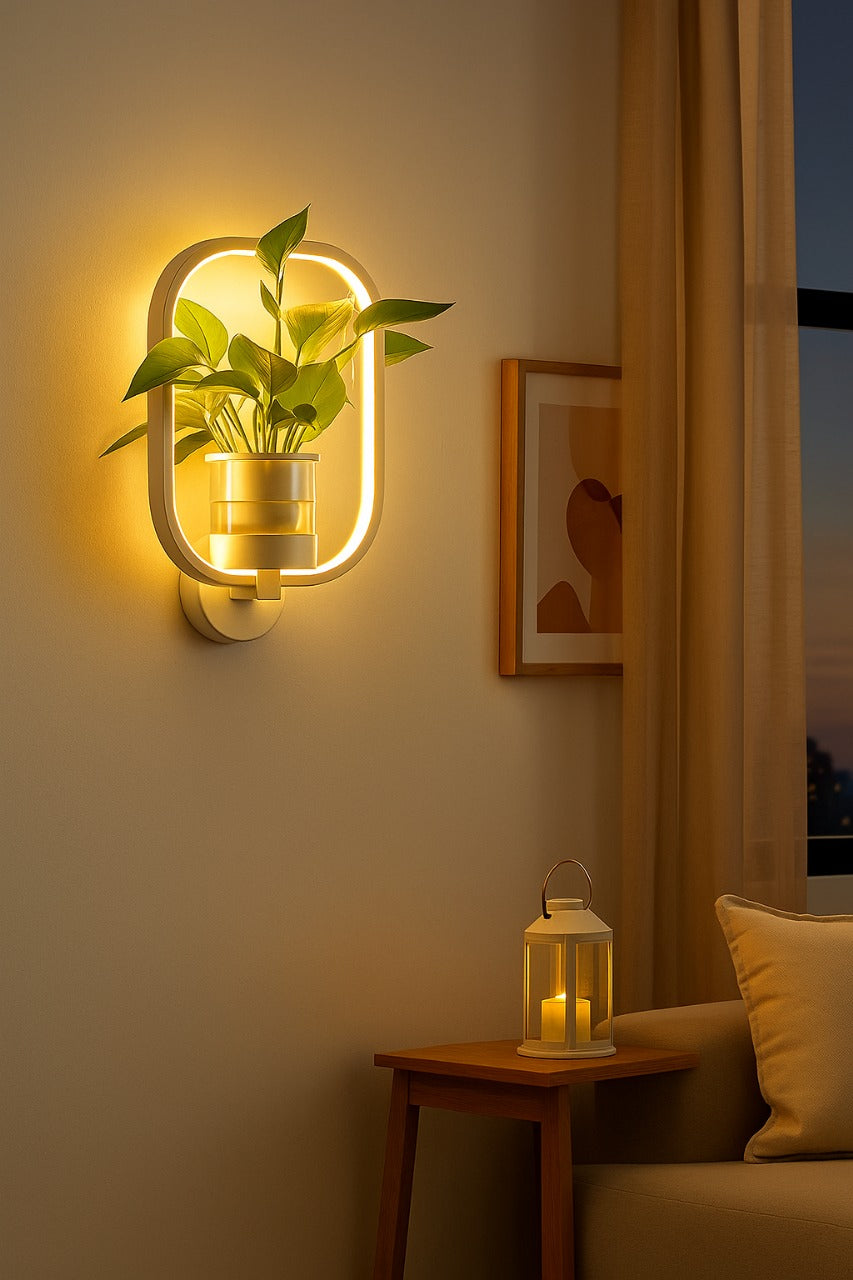 HDC 18W LED Wall Oval Lamp with Vase Decorative Wall Light- Warm White
