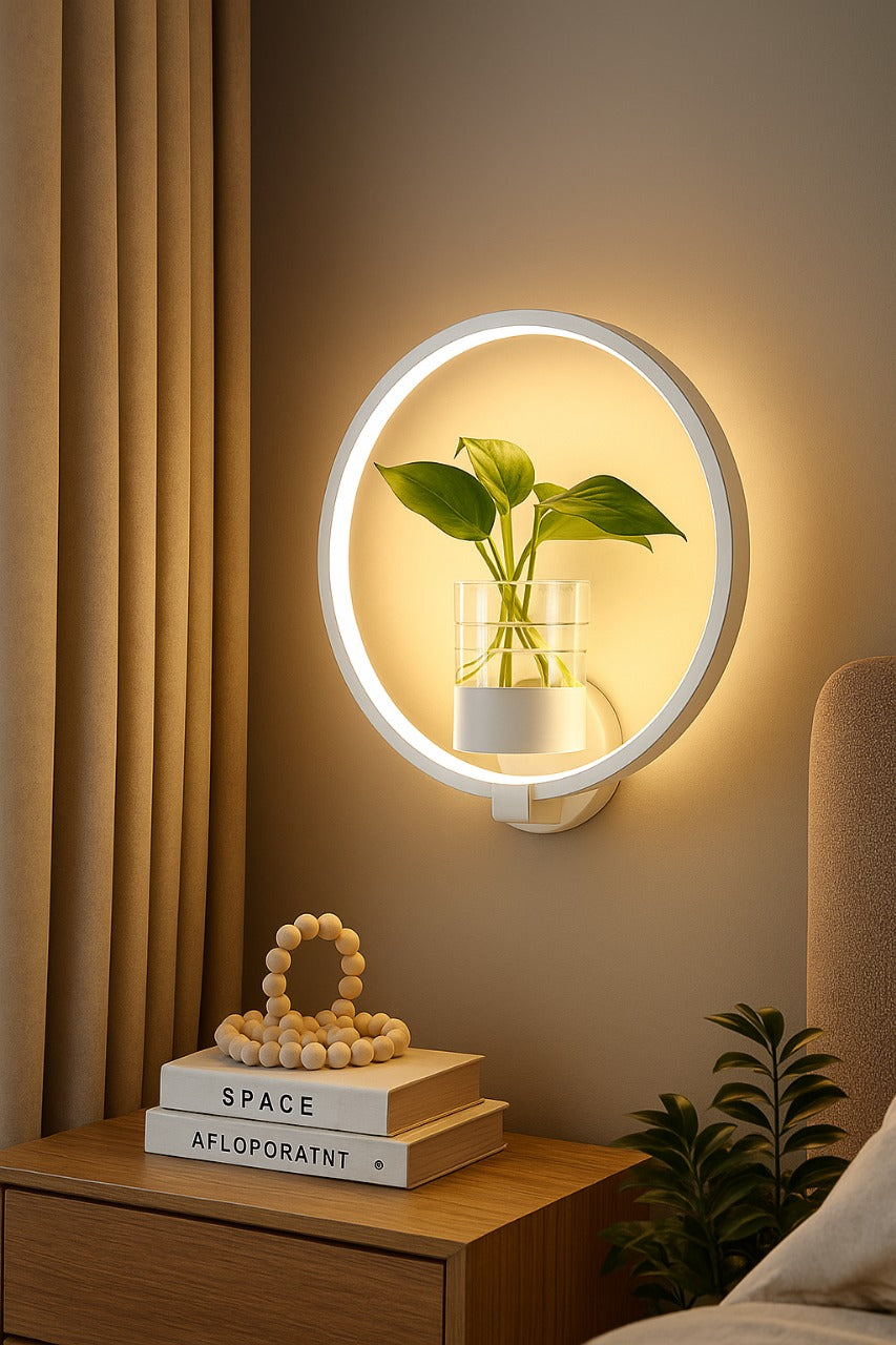 HDC 18w LED Wall Round Lamp with Vase Decorative Wall Light- Warm White