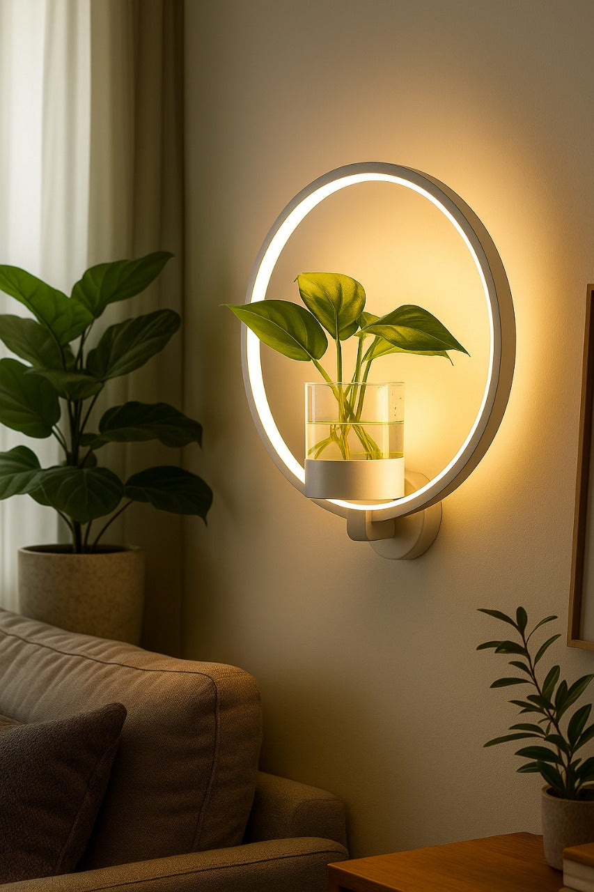 HDC 18w LED Wall Round Lamp with Vase Decorative Wall Light- Warm White