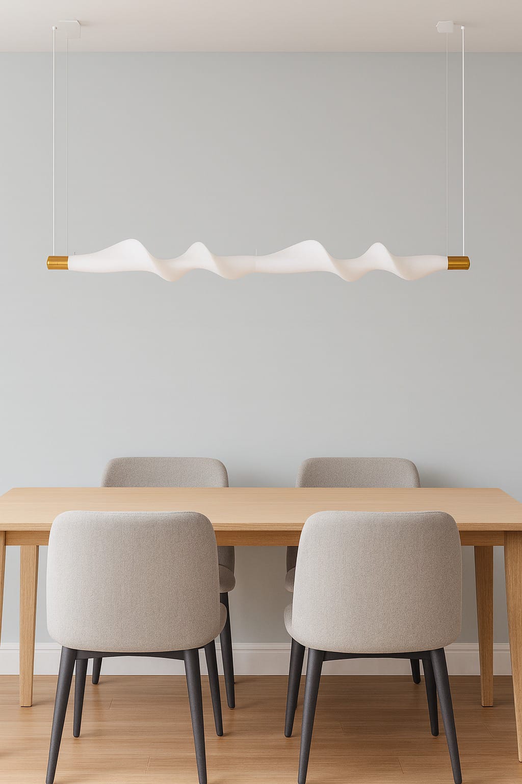 HDC 1200mm Waveform Acrylic Linear Pendant Chandelier Light for Dining & Kitchen