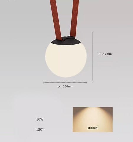 HDC Luxe Tan-Belt Globe Cascade Pendant Hanging Chandelier for Dining & Living Spaces