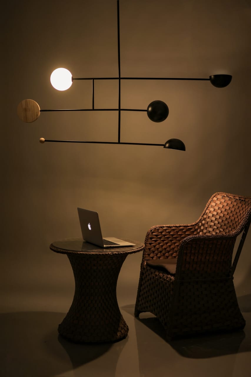 HDC Black Body Modern Orbit Balance Linear Chandelier For Dining, Living Room