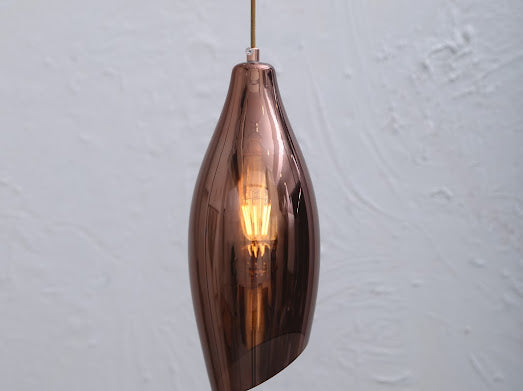HDC Premium Rose Gold Glass Pendant Light for Bedroom, Bedside & Modern Interiors
