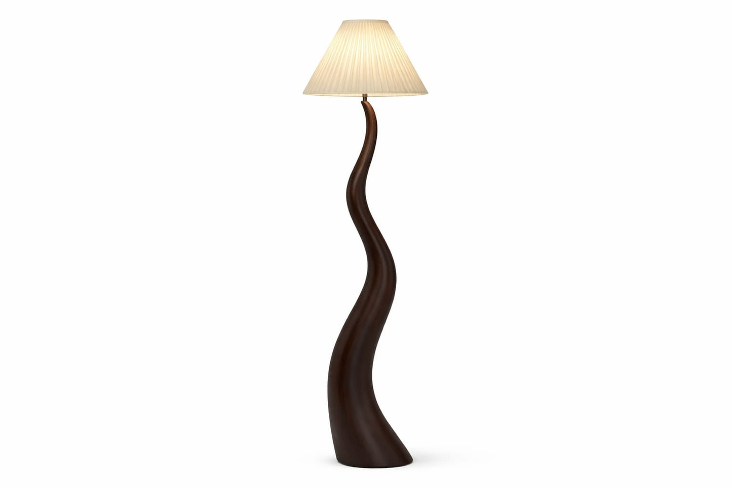 HDC Modern Resin Floor Lamp with Fabric Shade for Bedroom, Living Room