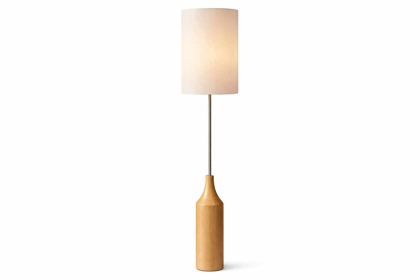 HDC Modern Wooden Fabric Floor Lamp for Living Room & Bedroom