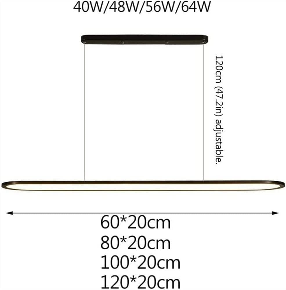 HDC 1200mm Modern Black + White Linear LED Chandelier