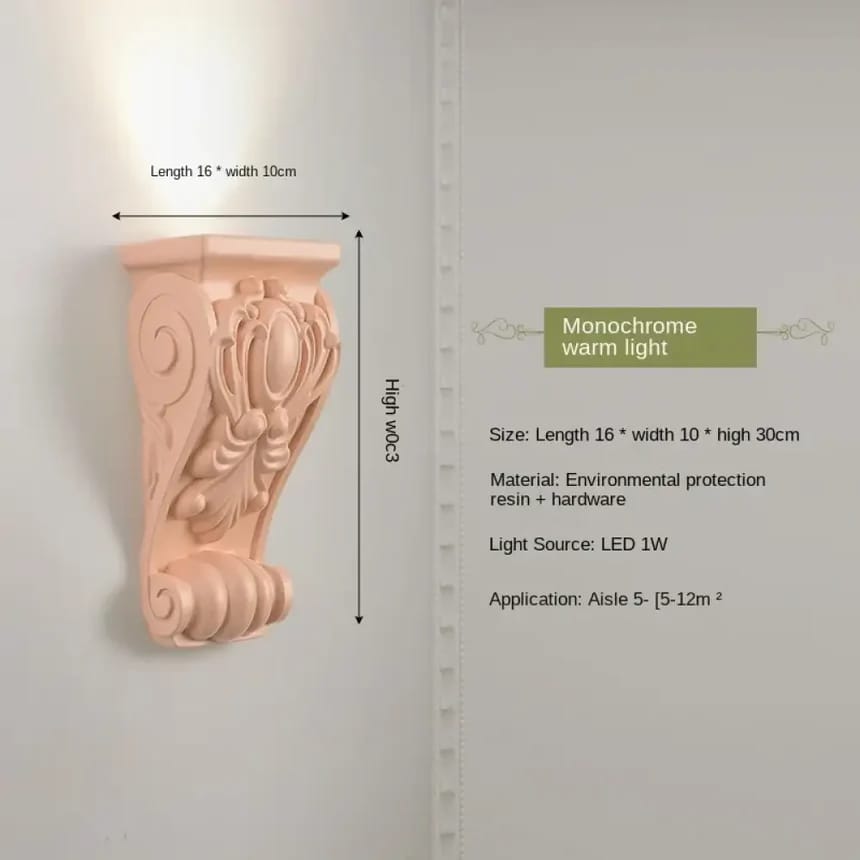HDC Luxury Resin LED Decorative Wall Light for Bedroom, Living Room