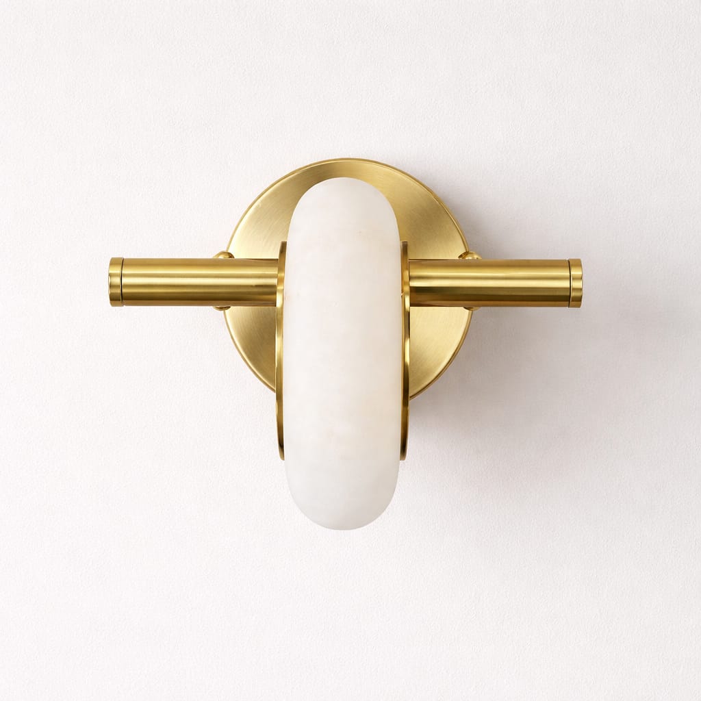HDC Luxury Marble & Brass LED Wall Light for Bedroom, Living Room