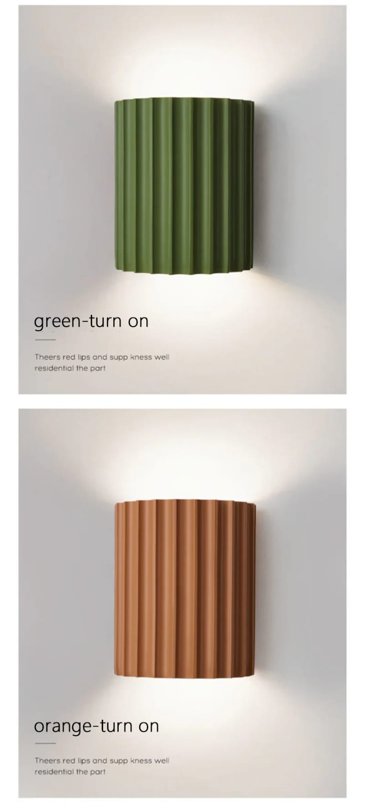 HDC Luxury Ribbed Resin Wall Light for Living Room, Bedroom, Staircase, Hallway