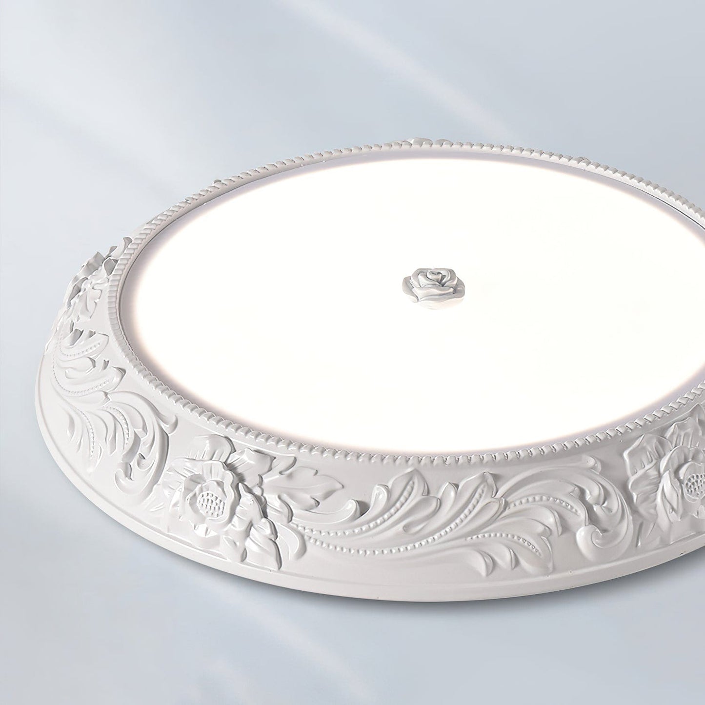 HDC Luxury Classic Floral Resin LED Ceiling Light for Bedroom, Living Room