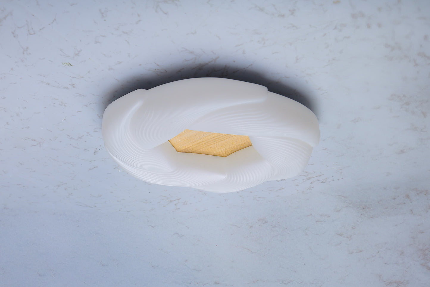 HDC 500mm Modern Wooden Acrylic LED Ceiling Light for Bedroom, Living Room