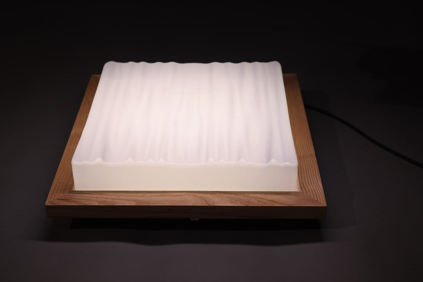 HDC Modern Wooden Fabric Flush Mount Ceiling Light