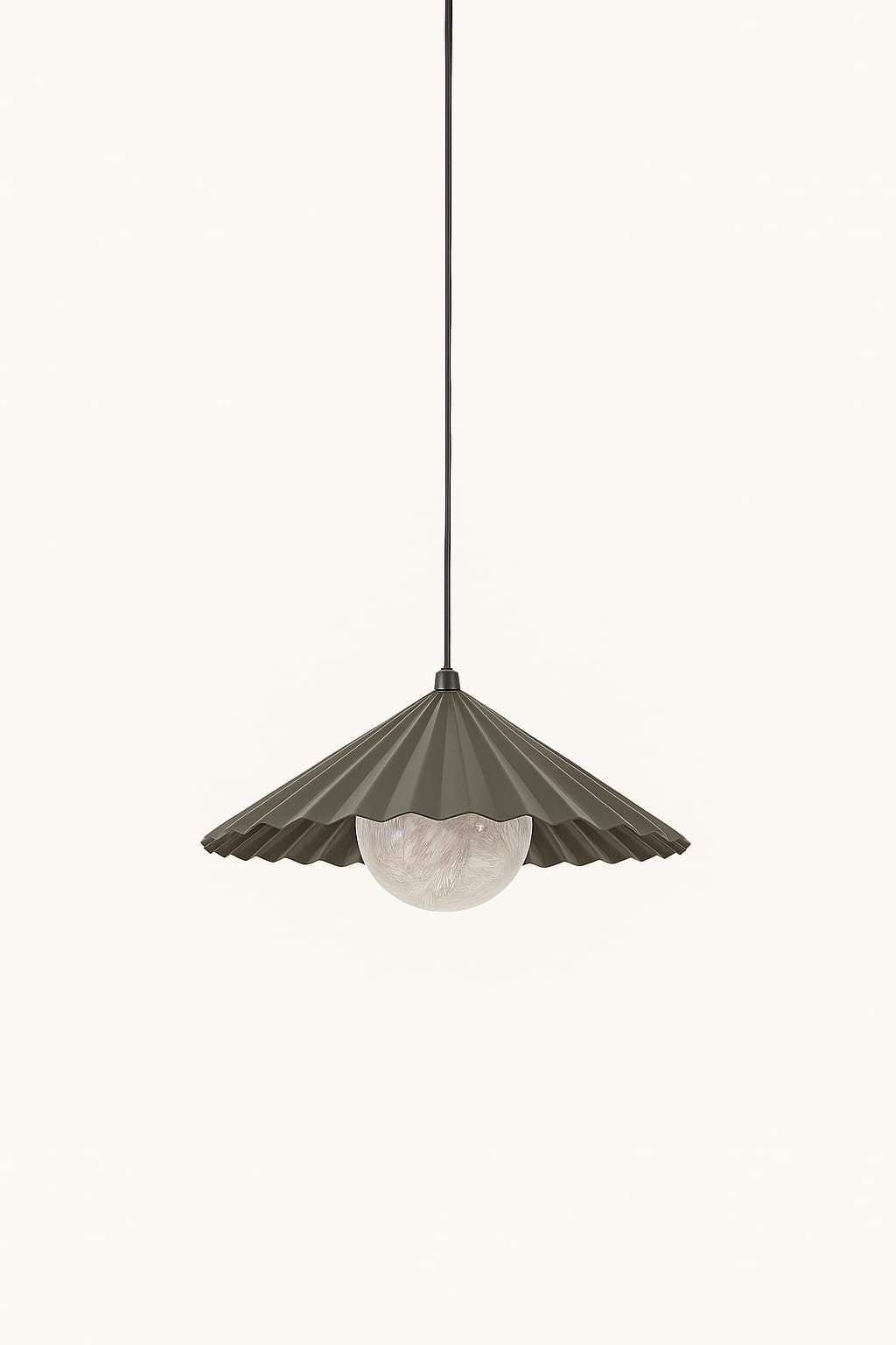 HDC Modern Pleated Metal Pendant Light for Bedroom, Living Room