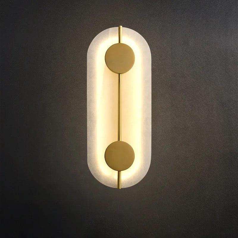 Hdc Modern Gold Finish Oval Body Marble Plate LED Wall Light