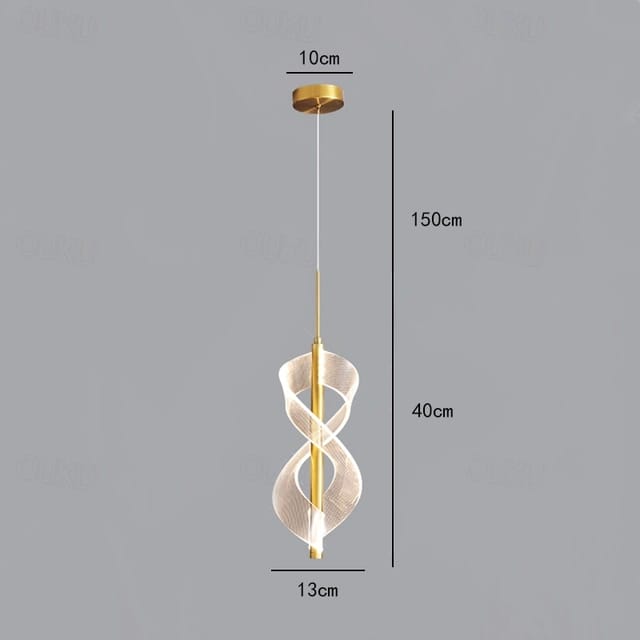 HDC Double Helix Acrylic, Scandinavian Style Pendant Lamp For Living Room