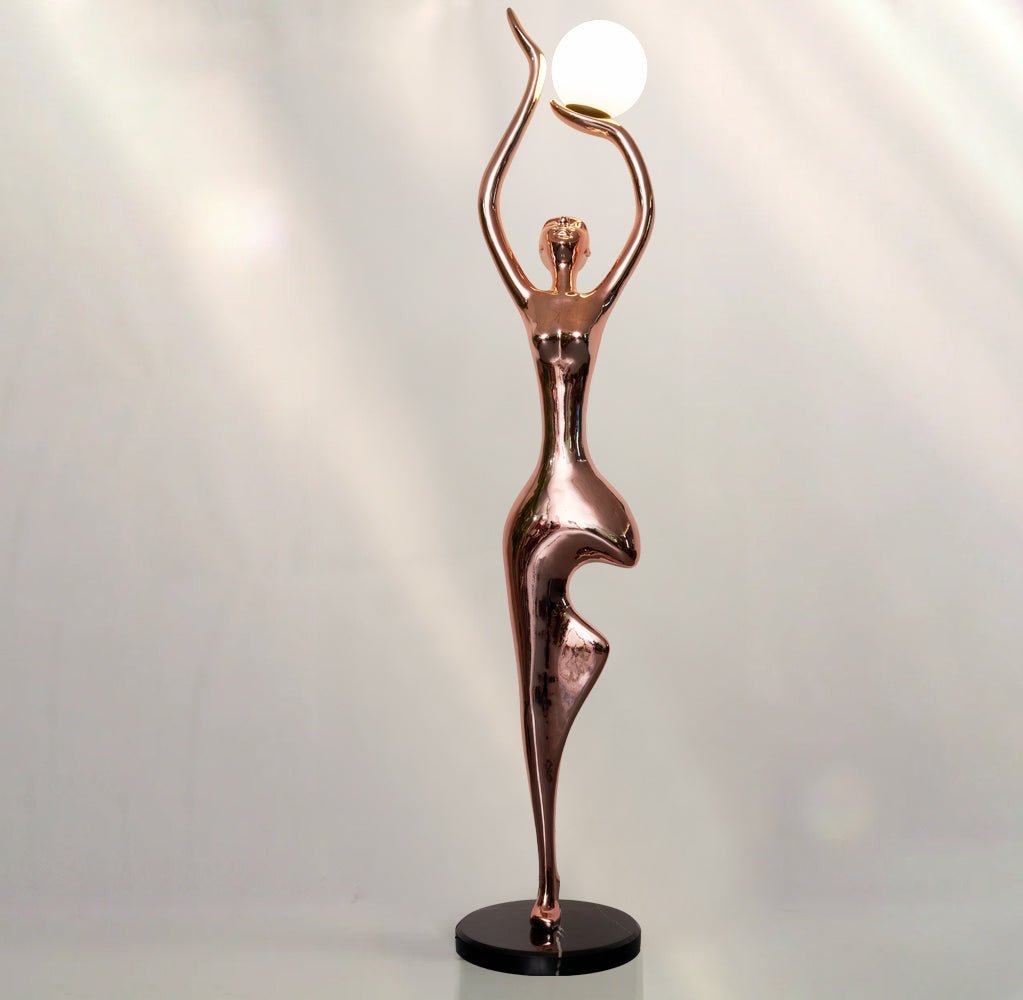 Hdc Rosegold Lady Art Sculpture Living Room Creative Abstract Character Decorative Floor Lamp