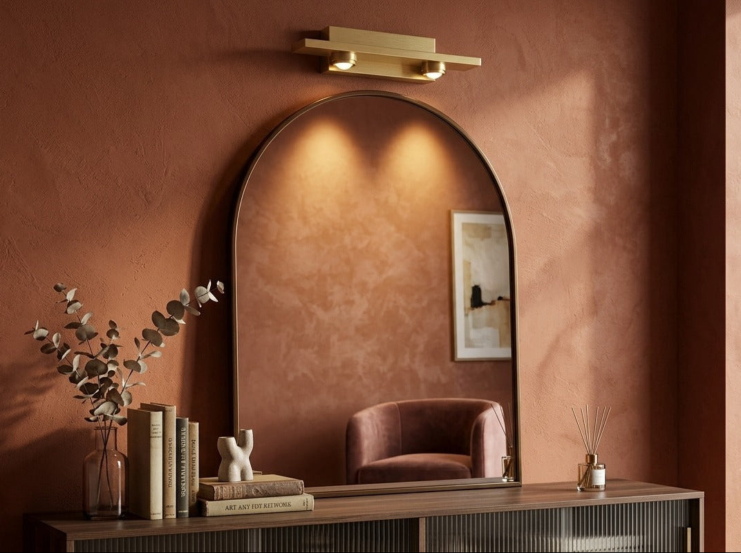 HDC Modern Brass LED Mirror Light for Vanity Area, Dressing Room