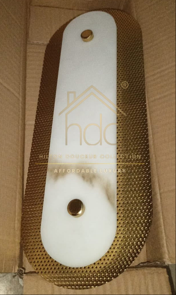 Hdc 400mm Sleek Matte Gold-plated Metal Frame Wall Light For Living Room, Bedroom