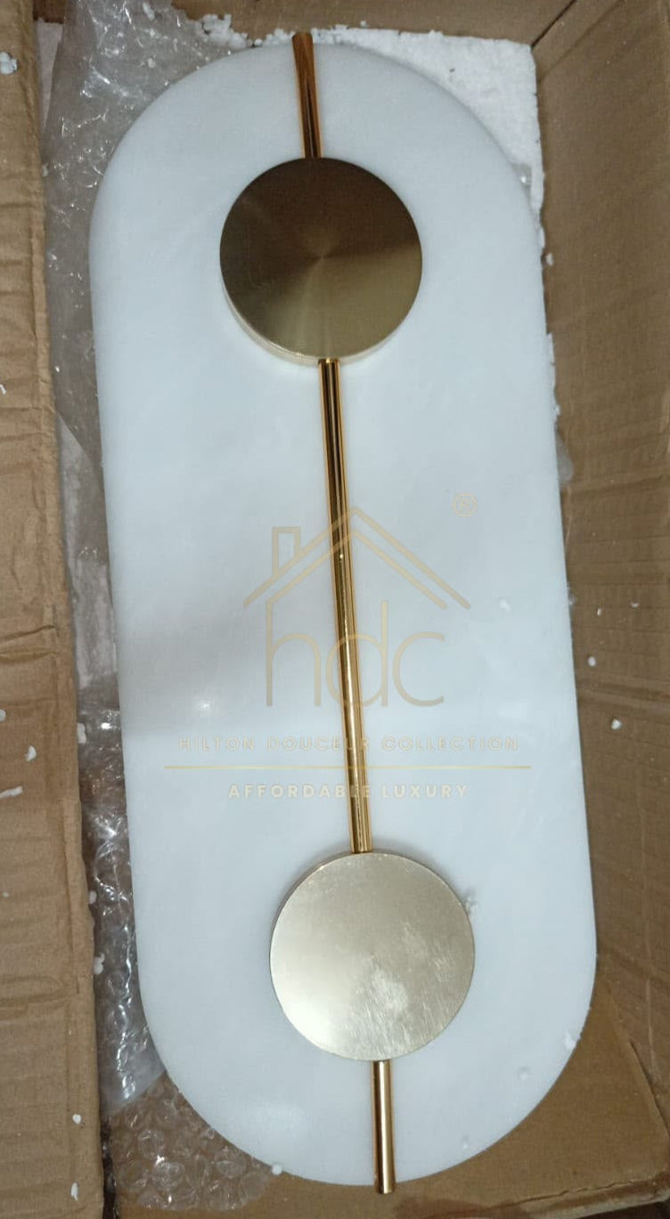 HDC Marble Glow Dual Disc Luxury Iron & Marble Designer LED Wall Light