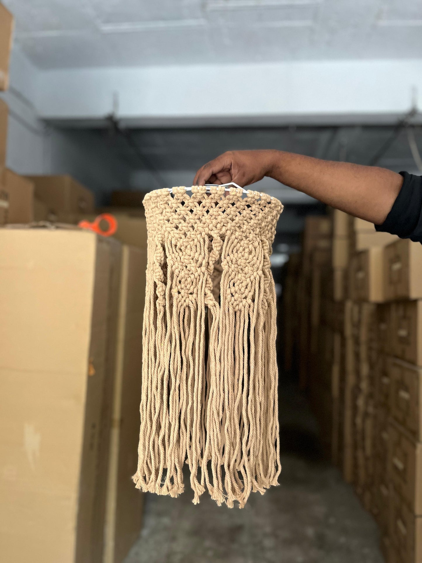 HDC Handcrafted Macrame Pendant Light for Bedroom, Living Room