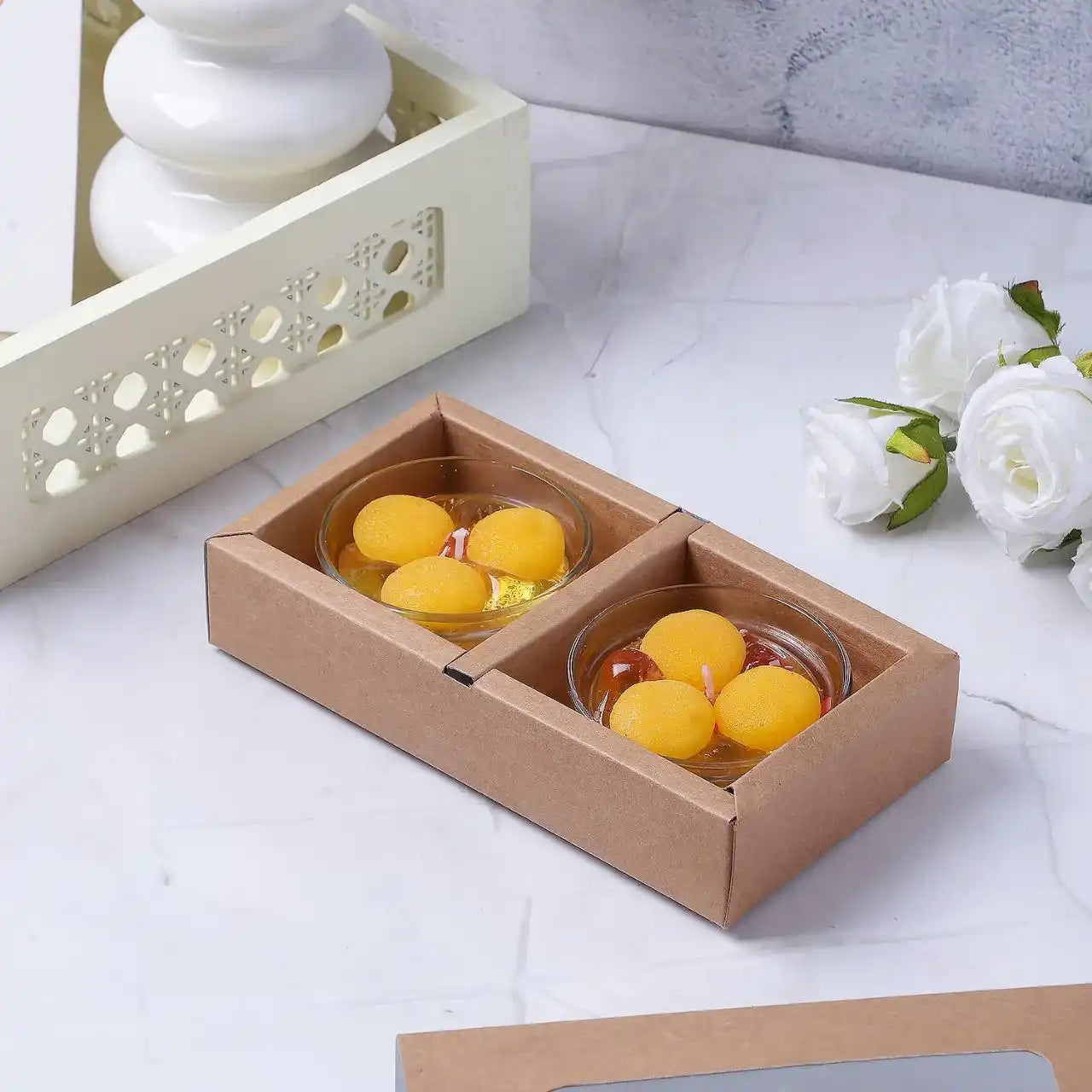 HDC Hand Poured Premium Rajbhog Candles For Diwali, New Year Home/Mandir Decoration (Pack of 2)