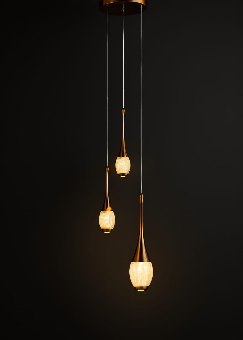 Hdc Led 1/3 Lights Gold Modern Pendant Bedside Ceiling Lights