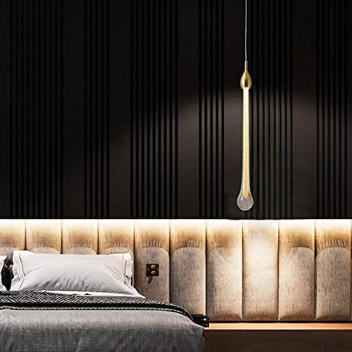 HDC Led 1 Light Gold Crystal Long Pendant Ceiling Lamp Light Fixture - Tricolor