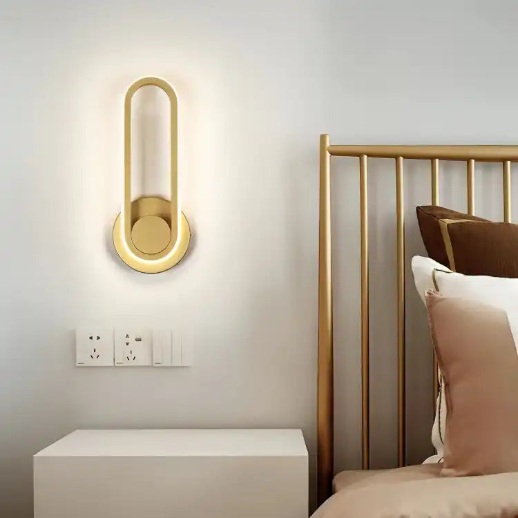 Hdc Gold/Black Oval Shape 360 Lighting Adjustable LED Wall Sconce ki