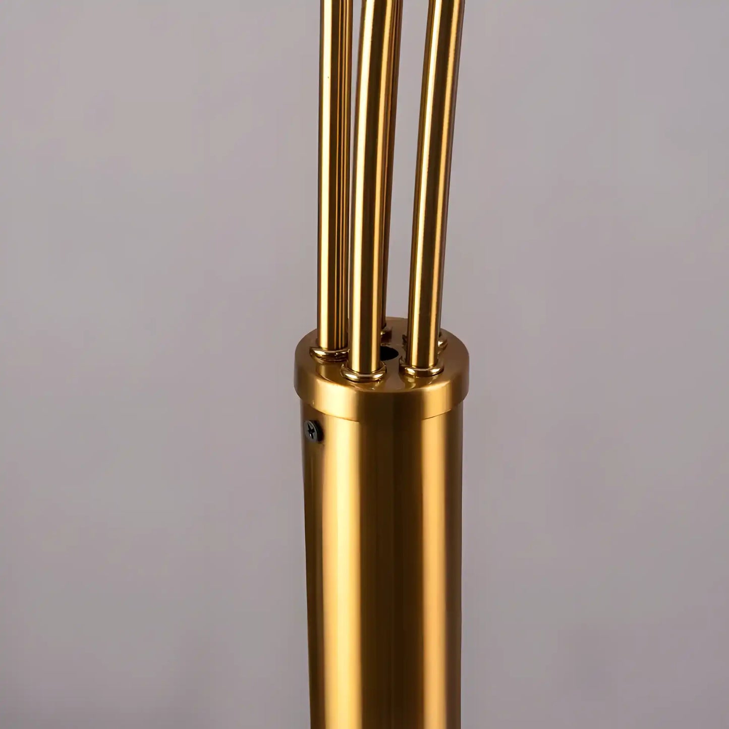 Hdc 5-Branch Metal Frame in Matte Gold Finish with Marble Base Floor Lamp