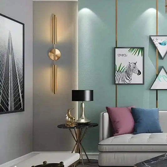 Hdc Long Silicone Profile Tube Metal Plate Wall Light for Bedroom - Tricolor