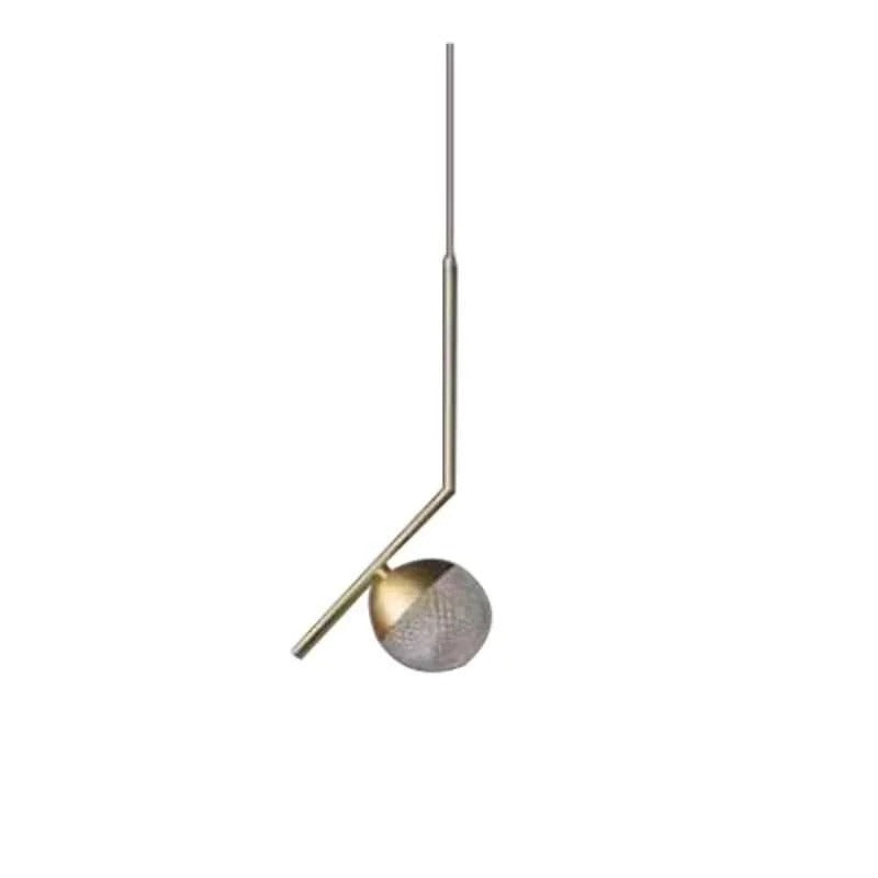 Hdc Modern Luxury Gold Crystal Pendant Hanging Lamp with Textured Glass Globe for Bedroom, Living Room & Dining Area