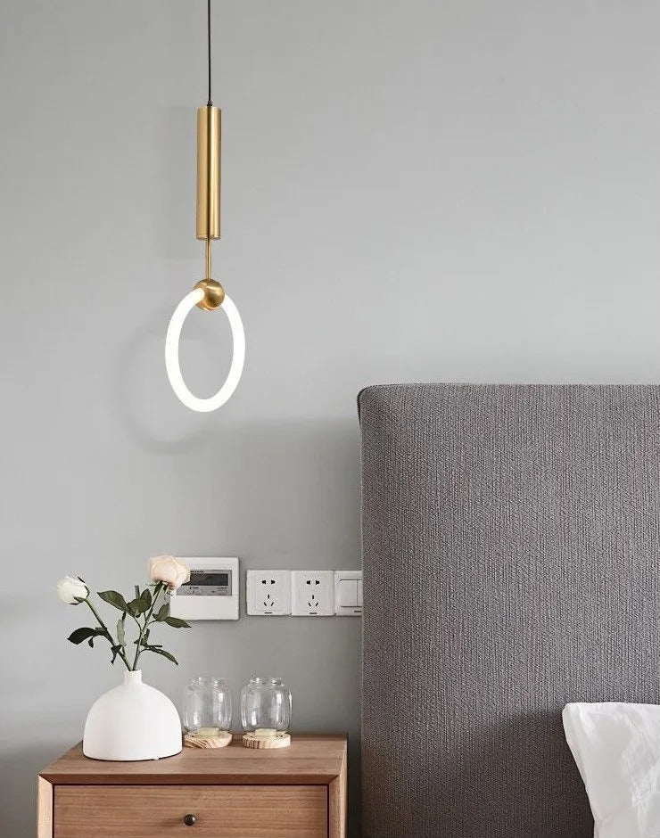 HDC 1 Light Nordic creative LED Pendant lamp Bedroom Bedside Art Hanging light Luxury lamp (Big)