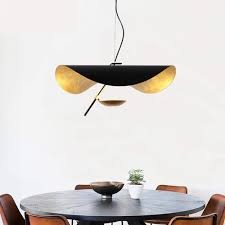 HDC Black & Gold Modern Sculpted Metal Pendant Light For Living Room